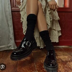 Free People MacKenzie MJ Patent Black Leather Loafers | Size 40 (9) | Like New